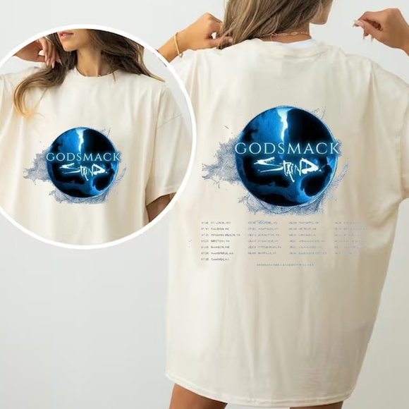 Godsmack With Staind 2023 Tour Rock Band T-Shirt 2 Sided Gift For Fan - Picture 1 of 4